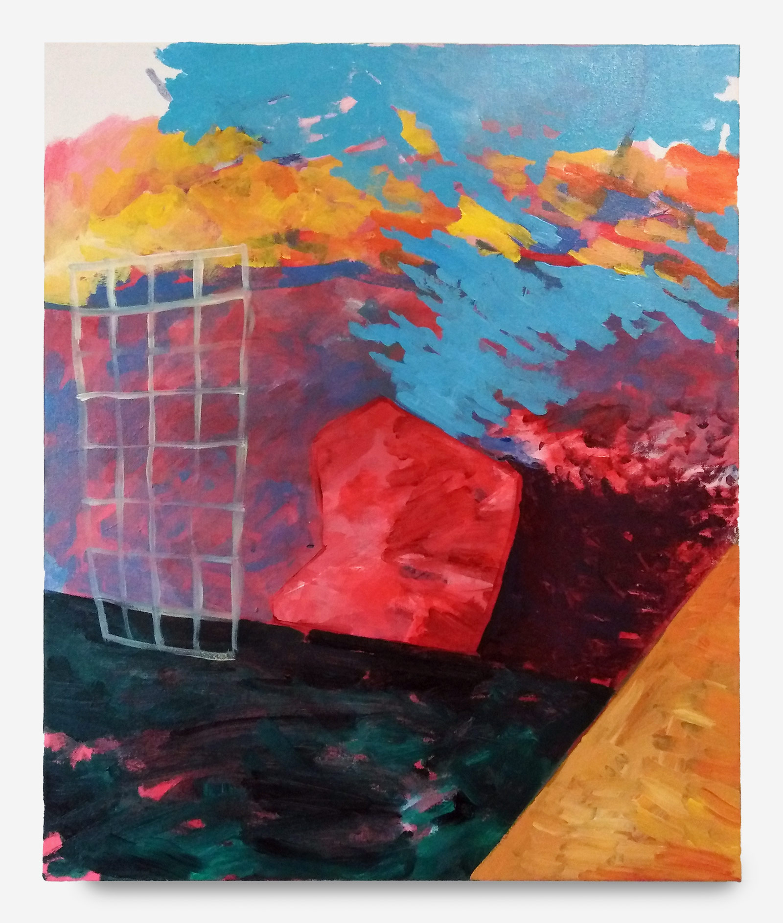 A painterly work in progress with a grid structure. Gary Peters.