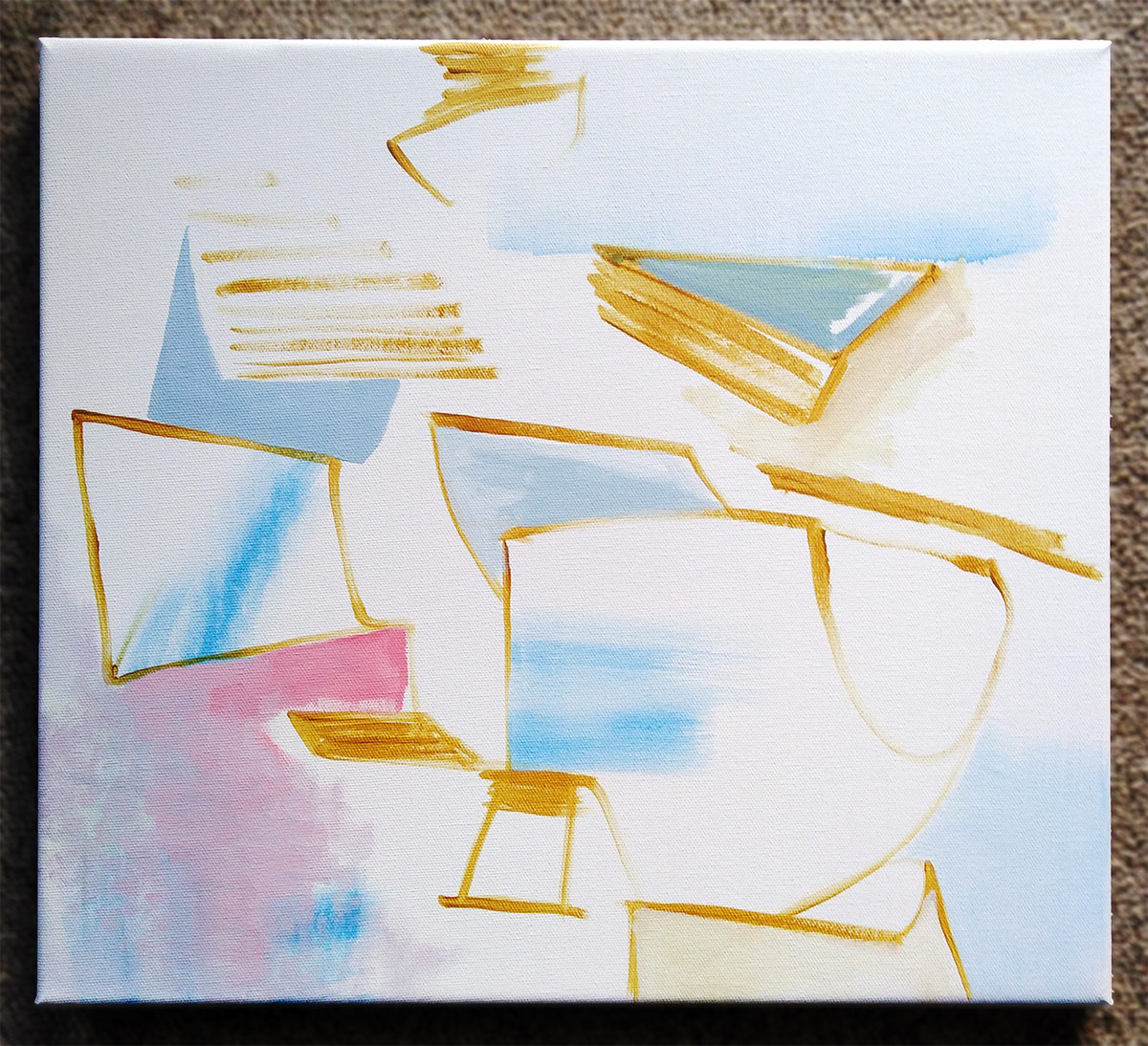 A canvas in the early stages of development. 