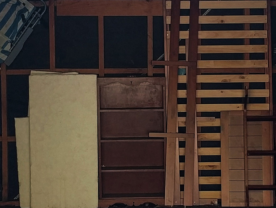 The back of an open garage in Brooklyn.