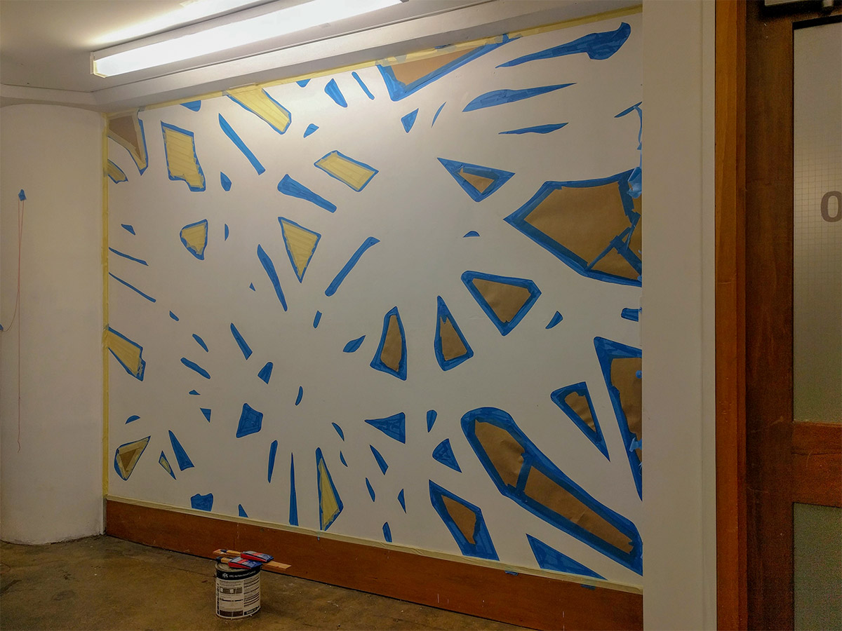 Wall work progress. 