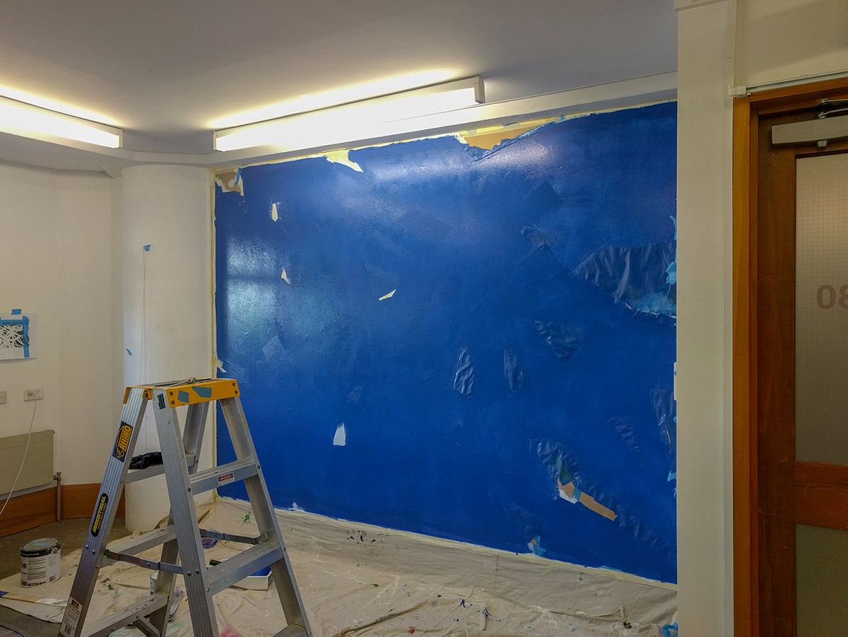 Wall work progress. 